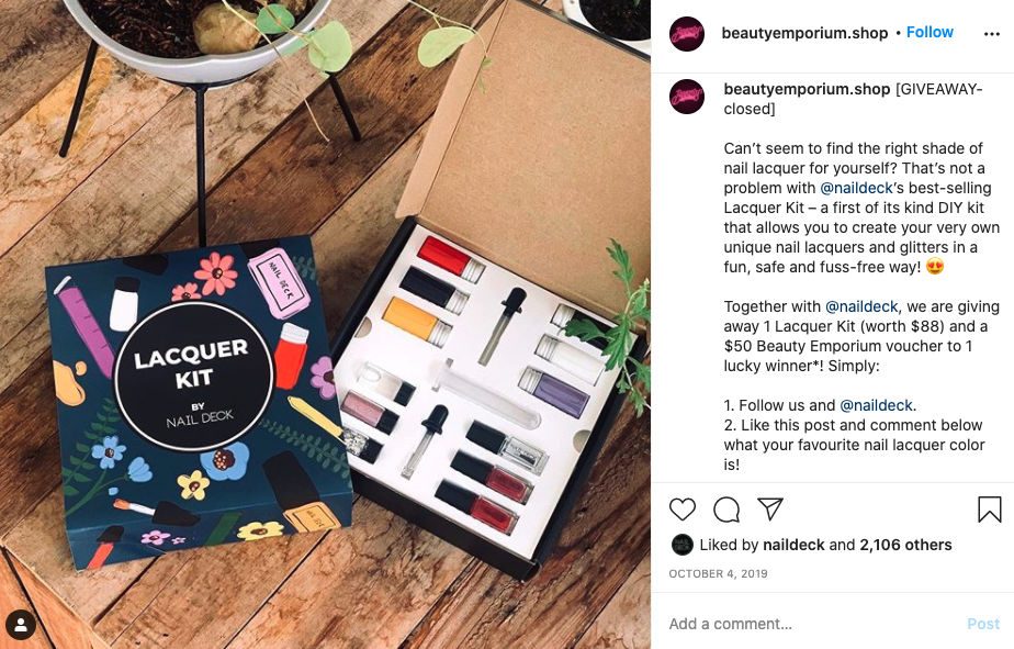 Nail Deck custom packaging Instagram