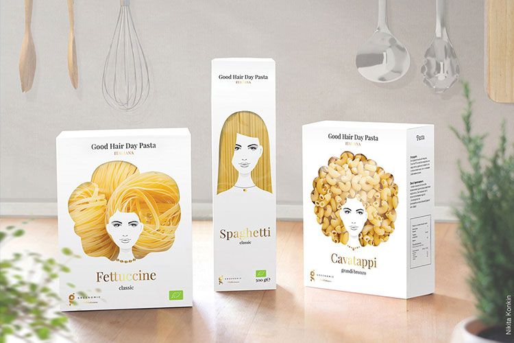 Good hair day pasta packaging