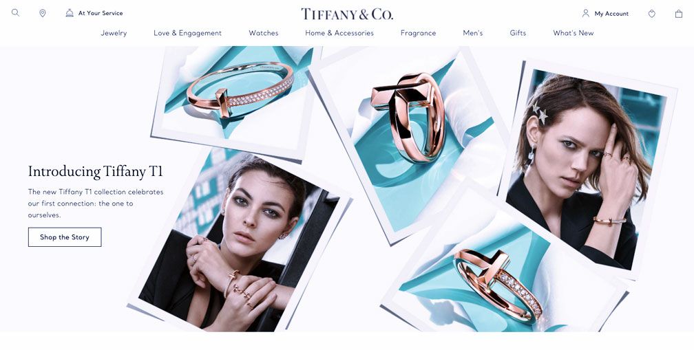 Tiffany's website branding