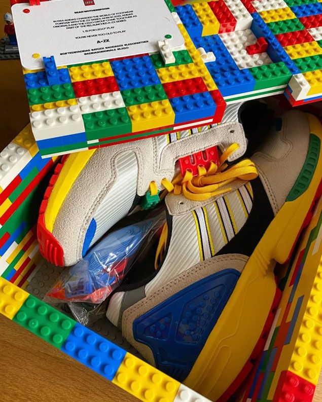 Adidas Lego collab packaging