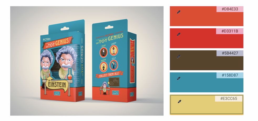 Vintage color combinations toy packaging