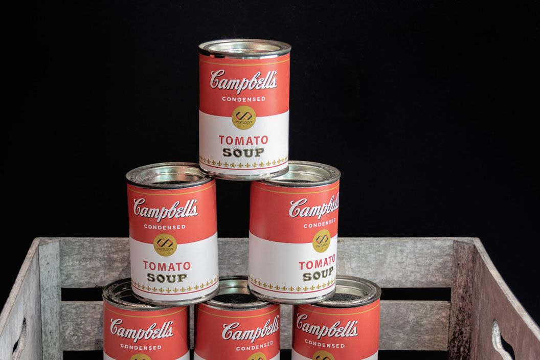 Tomato soup aluminum tin cans