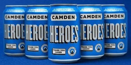 Camden Heroes beer blue cans