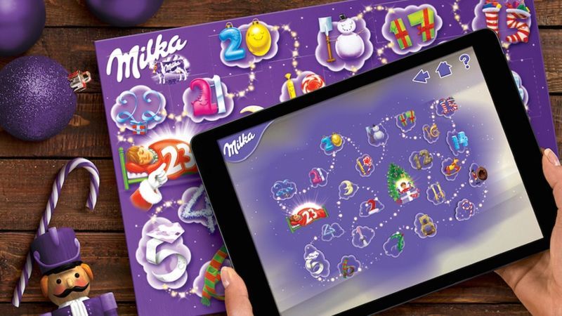 Milka augmented reality chocolate wrappers