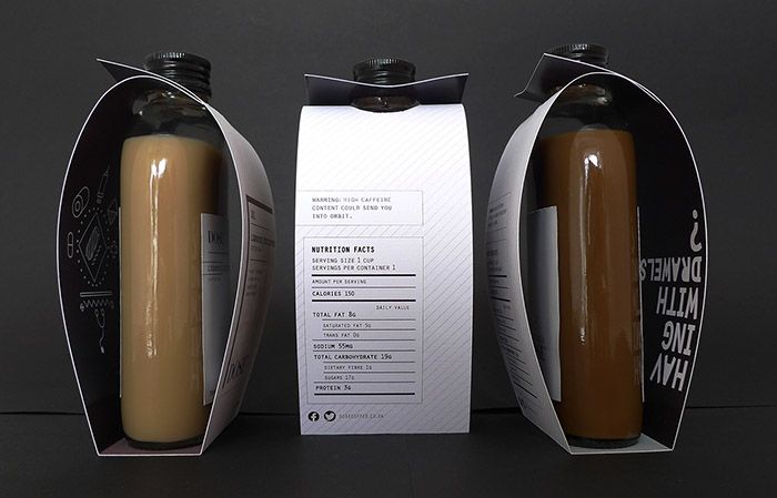 Custom sleeve packaging for coffee beverage