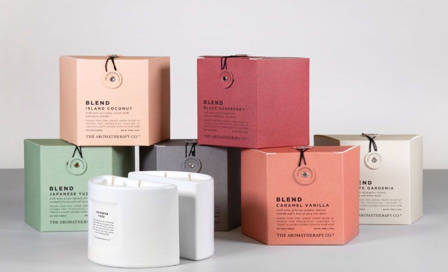 The Aromatherapy Company hexagonal paper box for candles