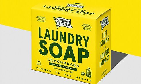 Laundry soap custom font on packaging