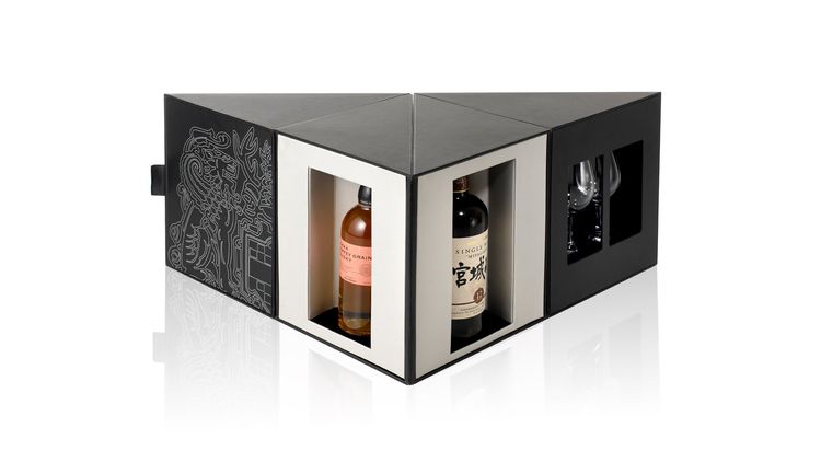 Nikka Whisky box design with whiskey glass