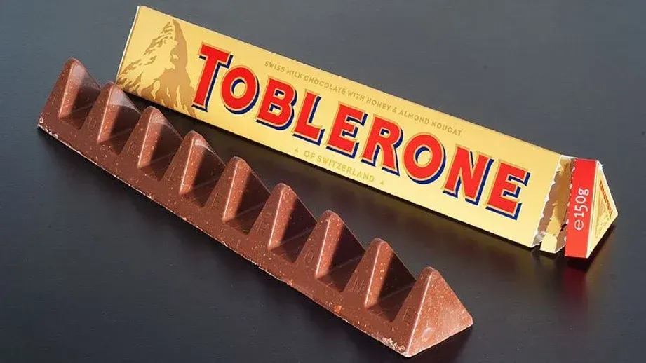 Toblerone chocolate triangular packaging box