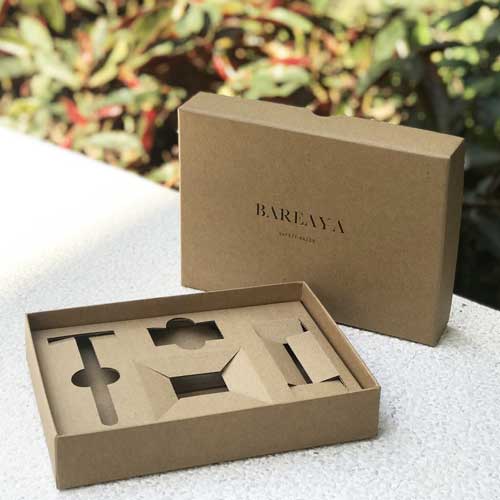 Bareaya custom kraft rigid box with insert