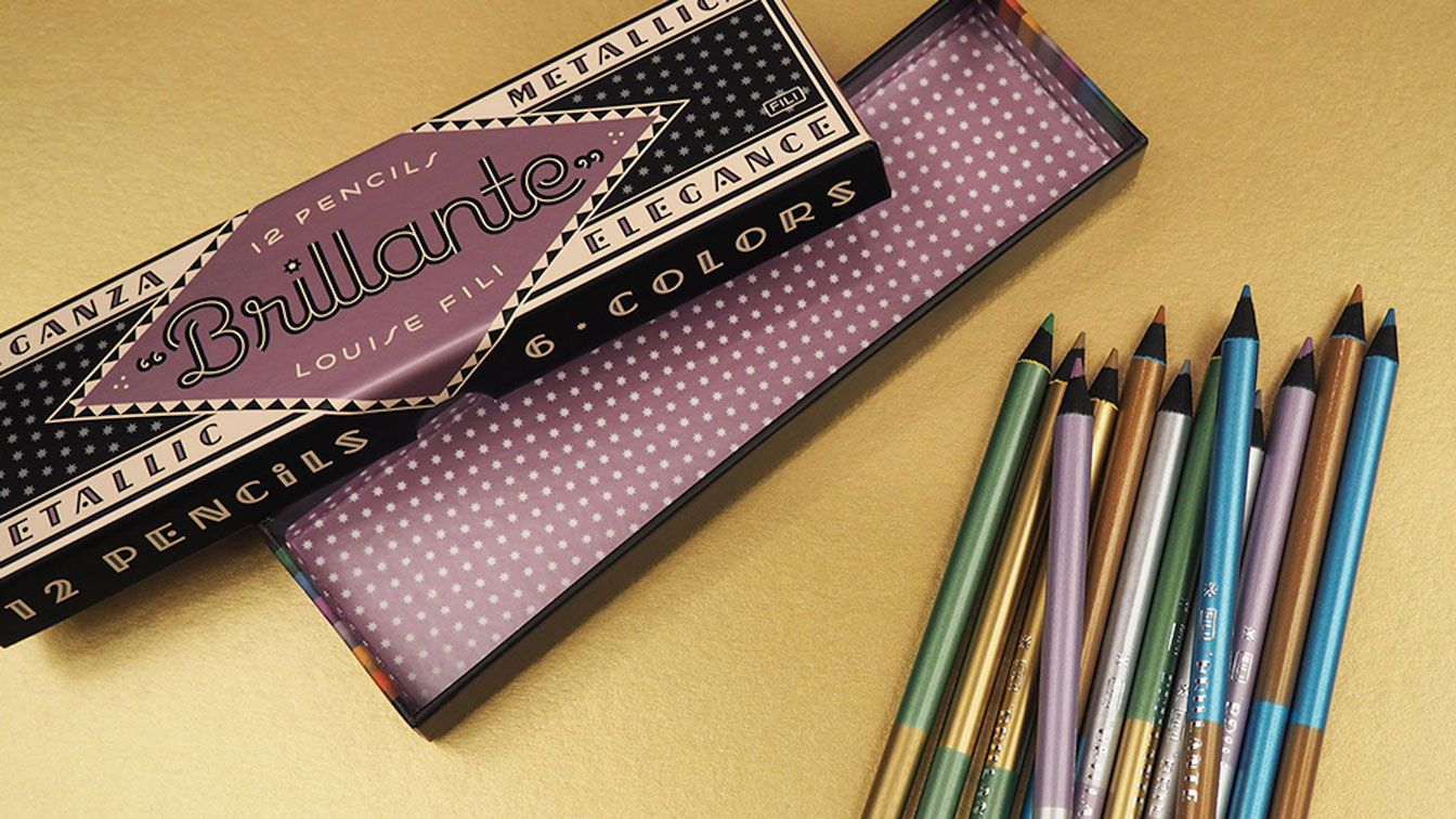 Louise Fili Brillante Pencils rigid boxes for pencils