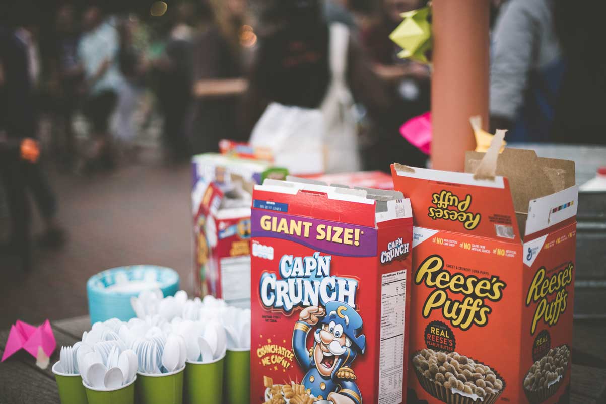 Branded cereal boxes