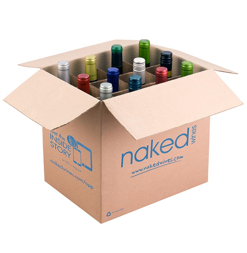 Naked Wines box dividers in shipping carton