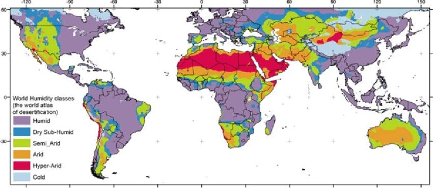 World humidity levels map