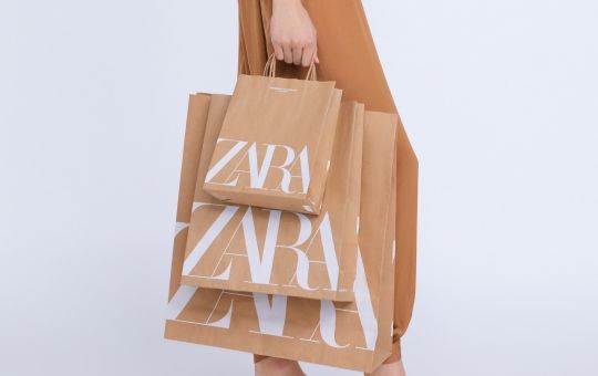 Zara twisted handle paper bag