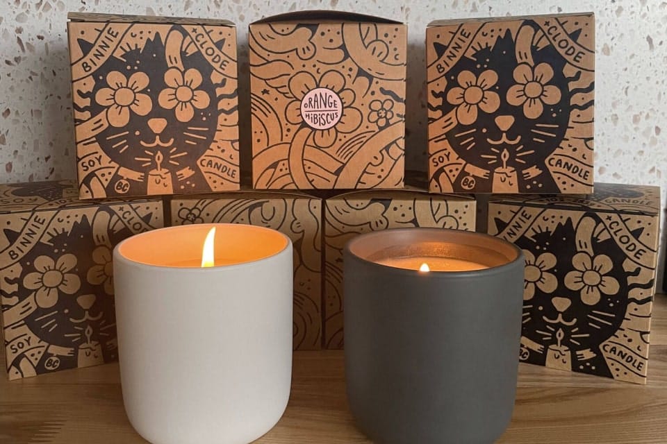 Binnie & Clode Kraft Sustainable Folding Carton Packaging For Candles