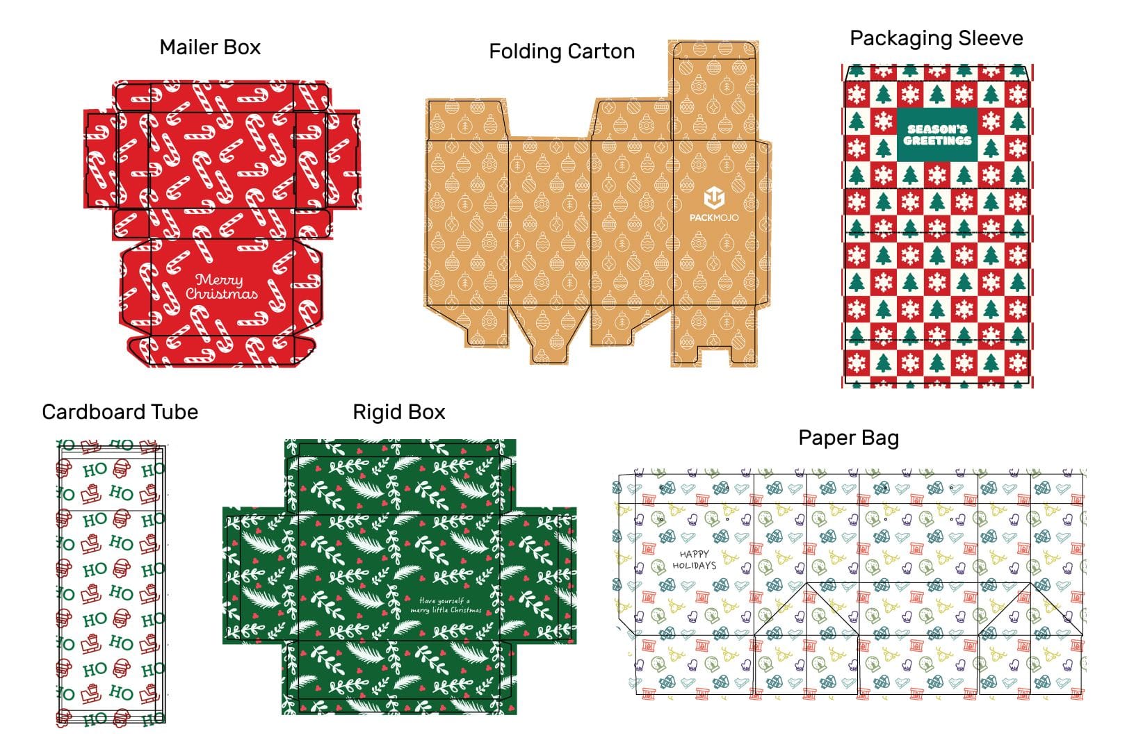 Download Holiday Patterns for Custom Packaging