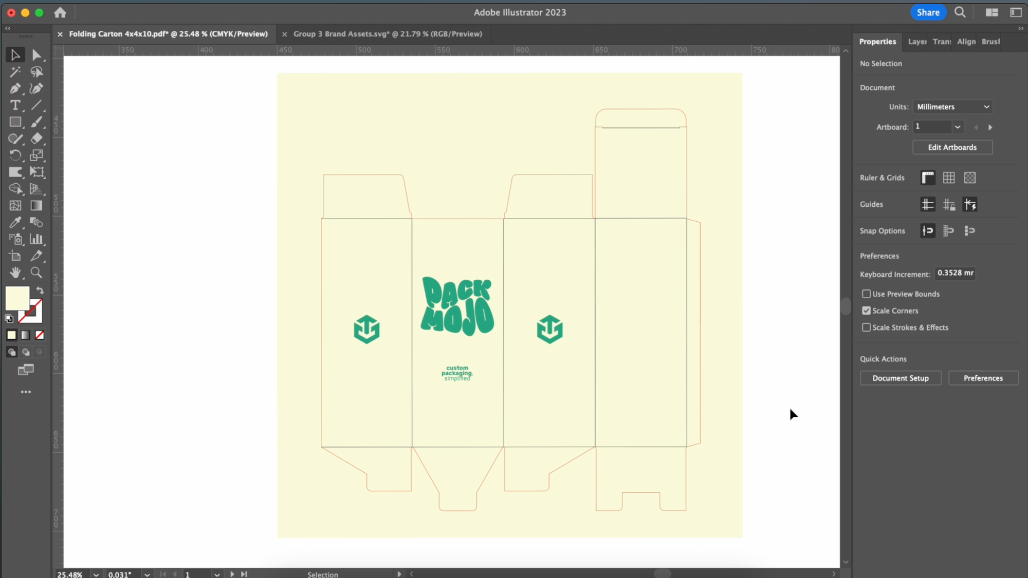 Distorted Text Packaging Design Finishing Details