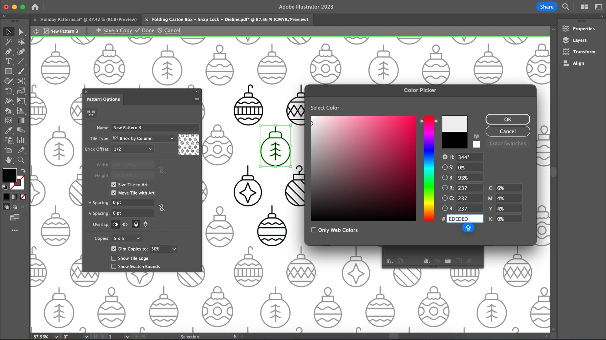 Holiday Pattern Packaging Edit Elements
