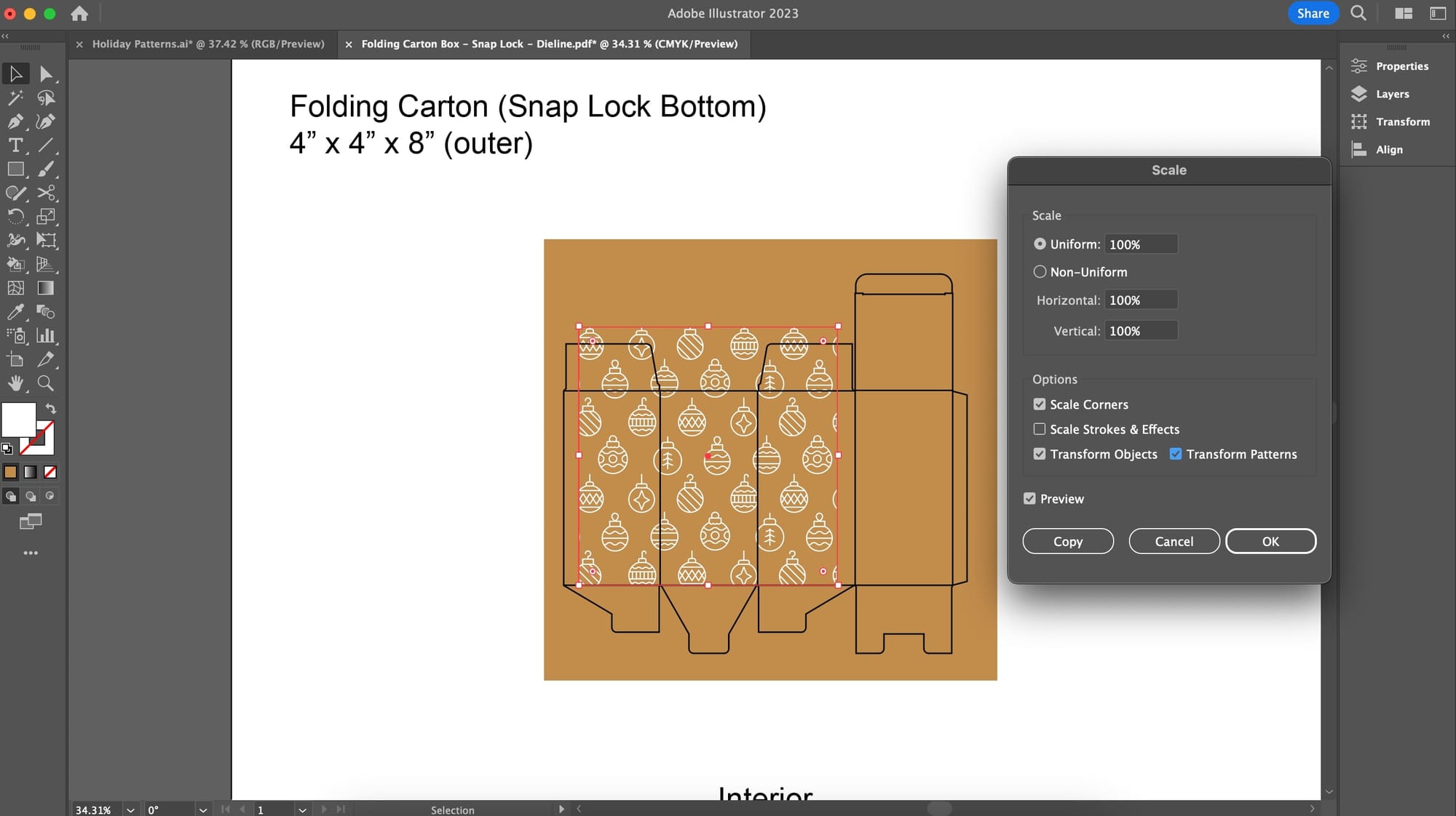 Holiday Pattern Packaging Transform Patterns