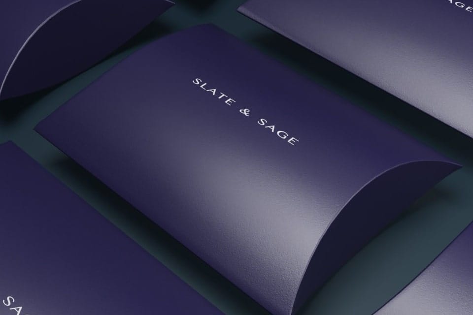 Pillow Box Luxury Packaging Slate & Sage