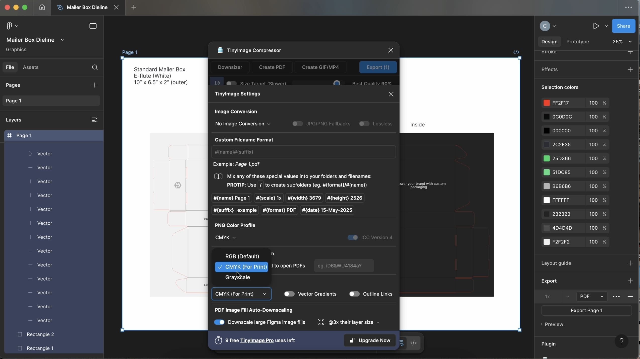 Figma Dieline Design - Exporting