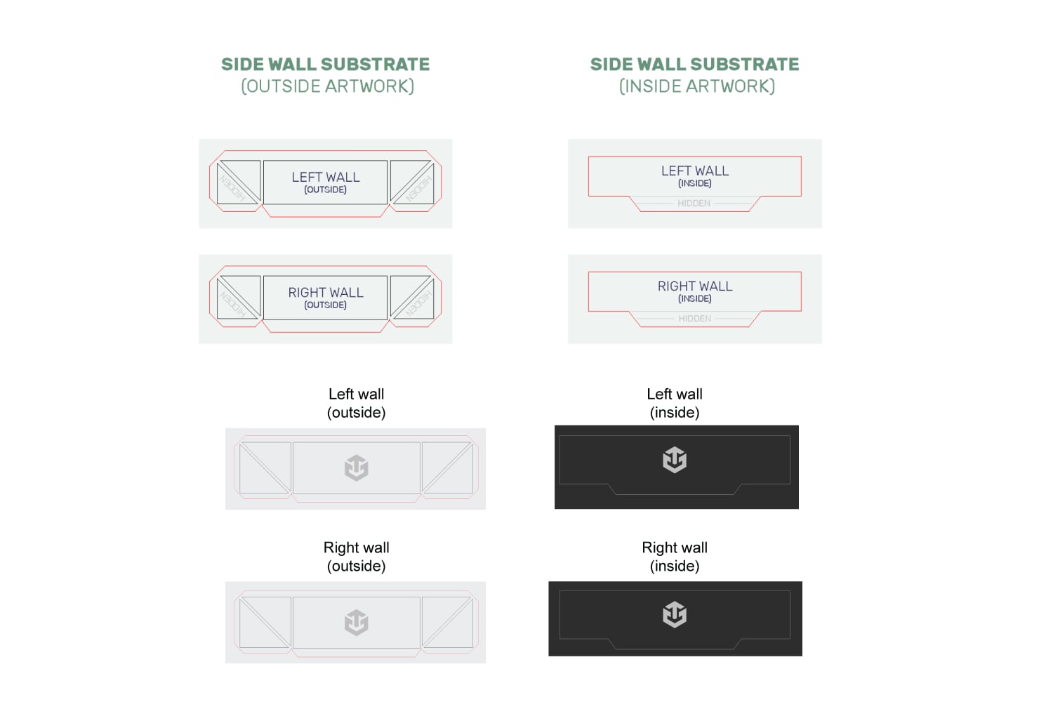 Collapsible Magnetic Rigid Box Dieline Orientation Guide Side Walls