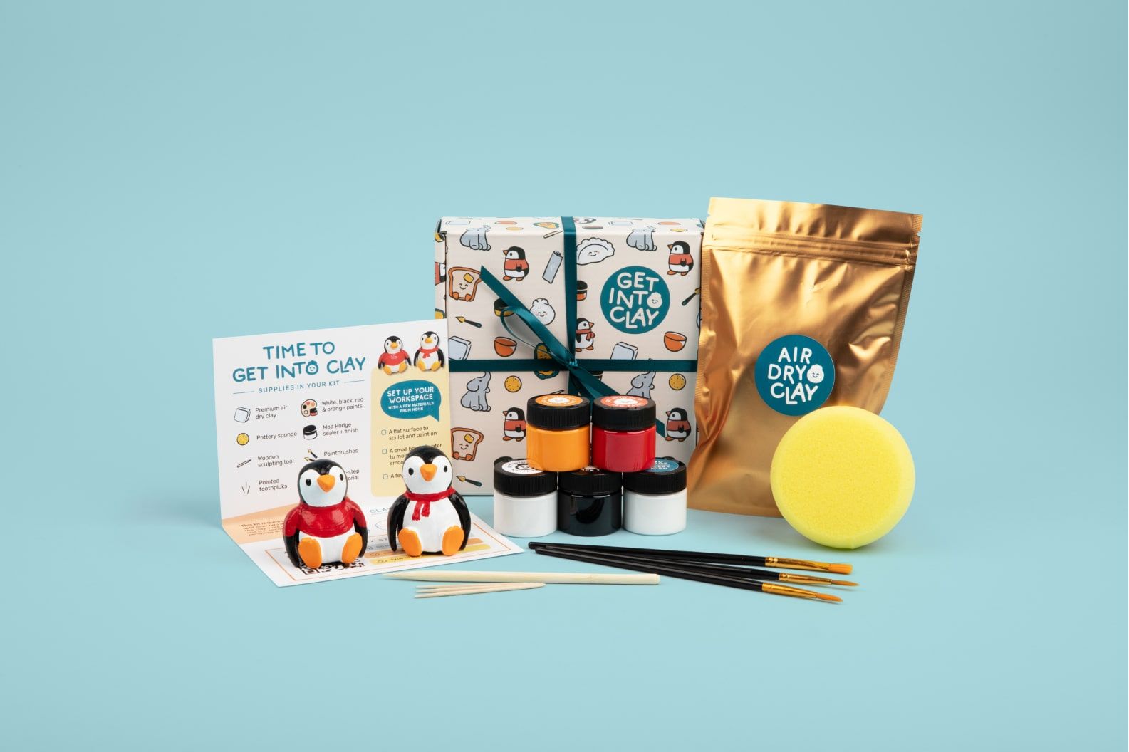Get Into Clay Penguin Kit Custom Mailer Box