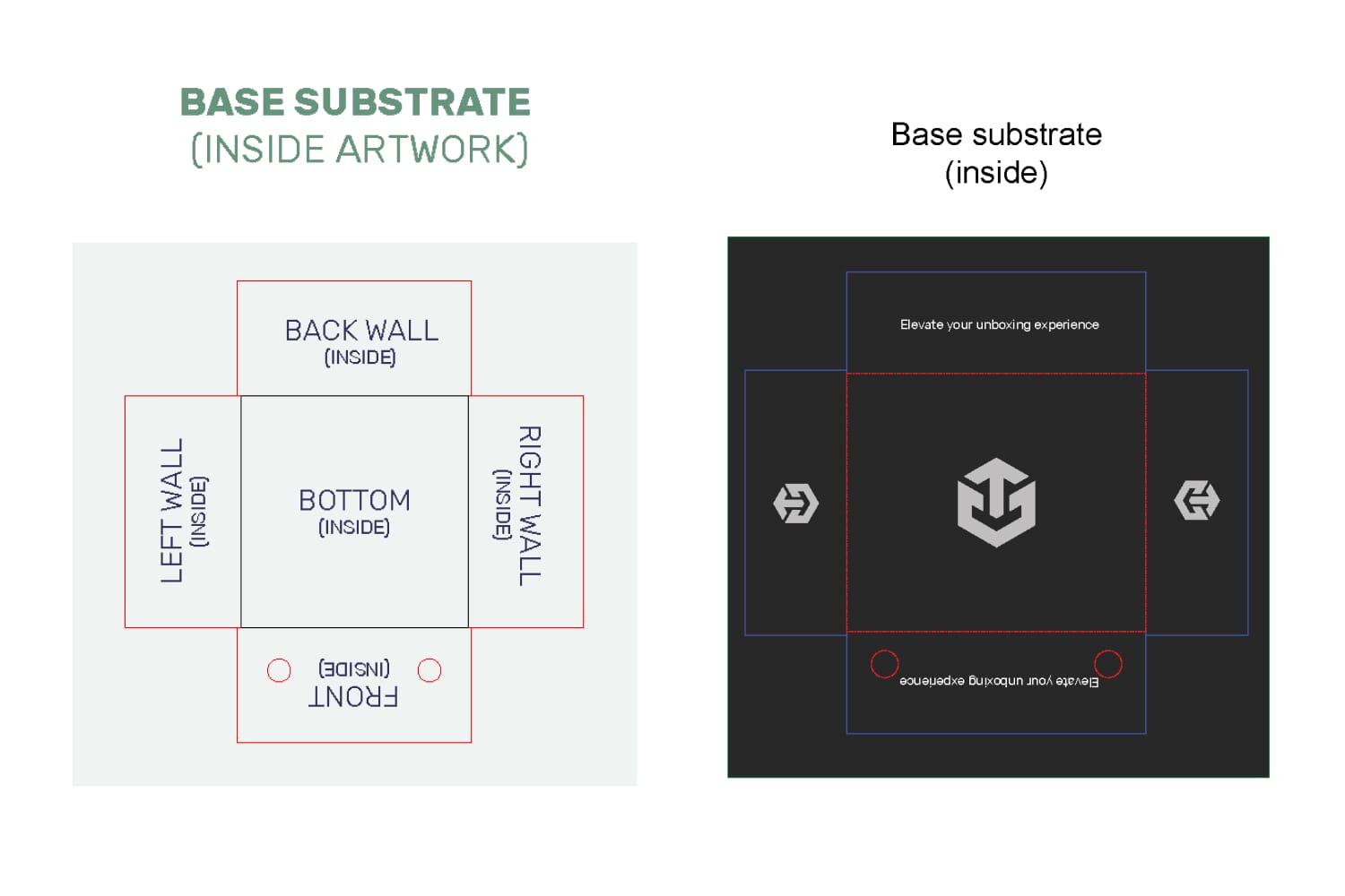 Magnetic Rigid Box Dieline Orientation Guide Base Interior