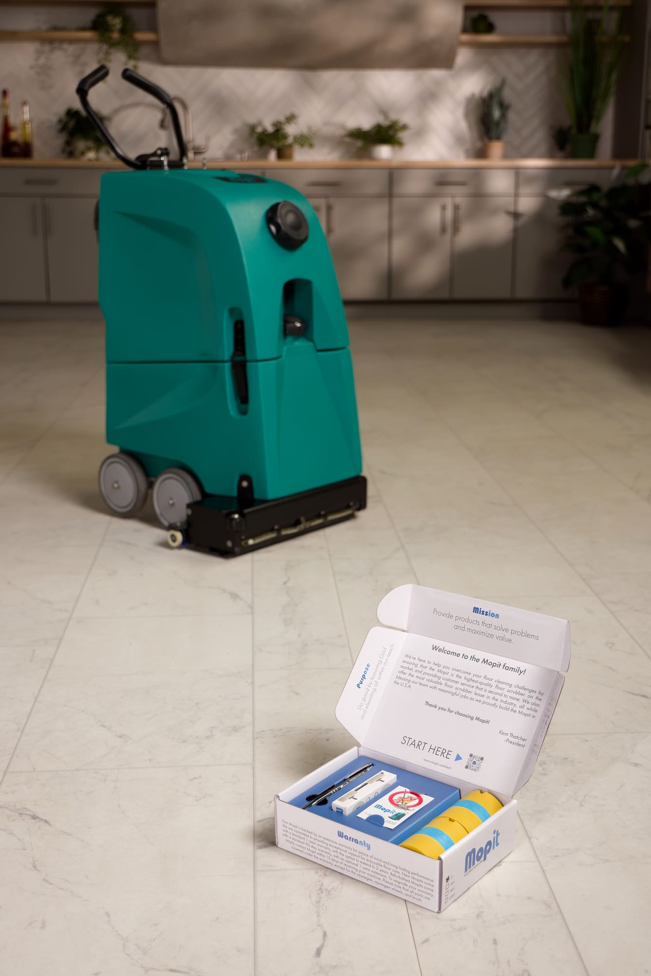 Mopit Floor Scrubber and Welcome Kit Mailer Box