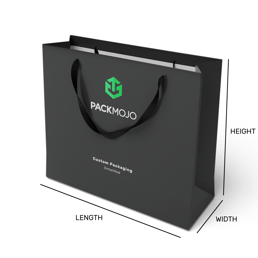 PackMojo Paper Bag with Rope Handles Sizing Guide