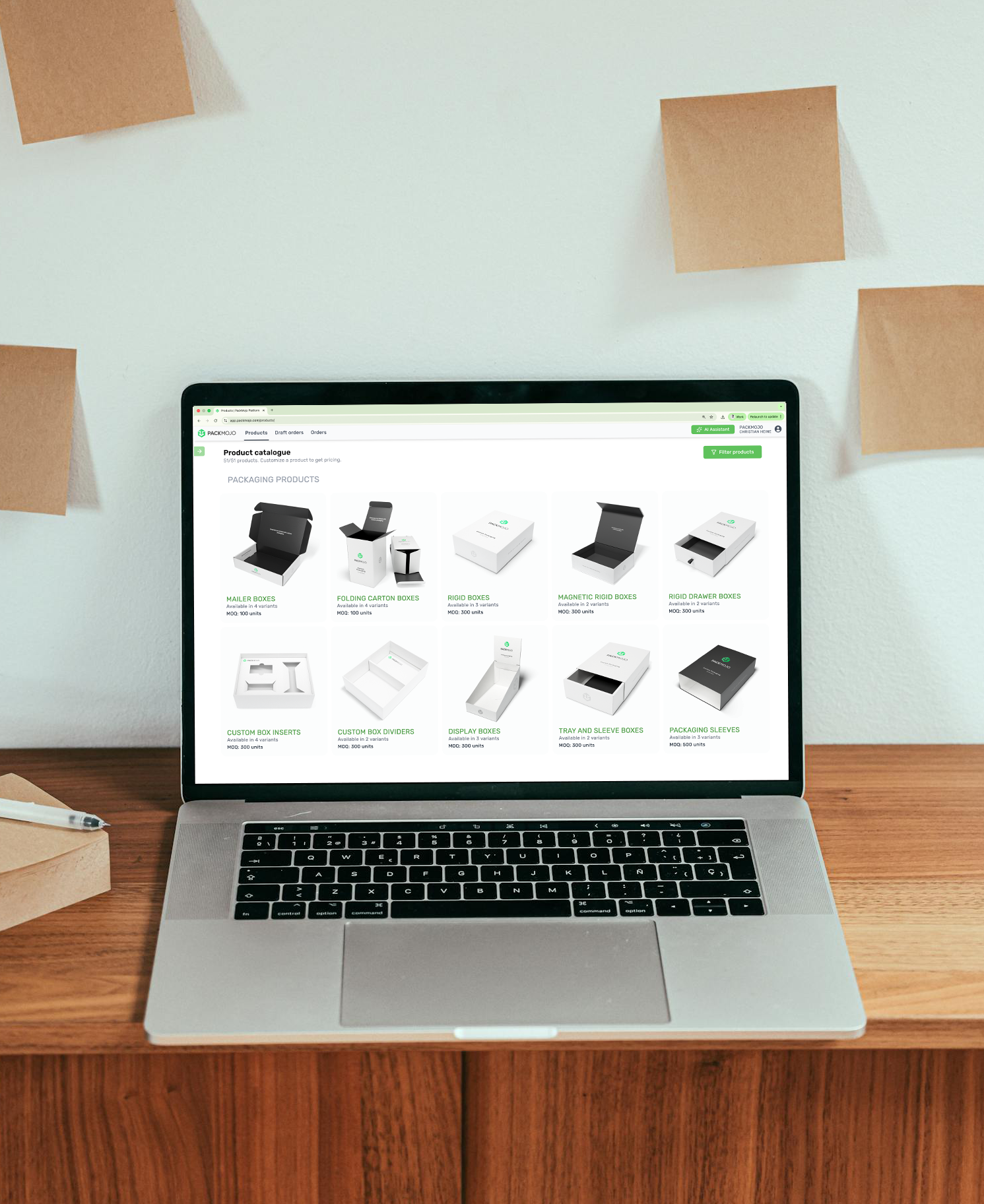 PackMojo Platform - On Laptop