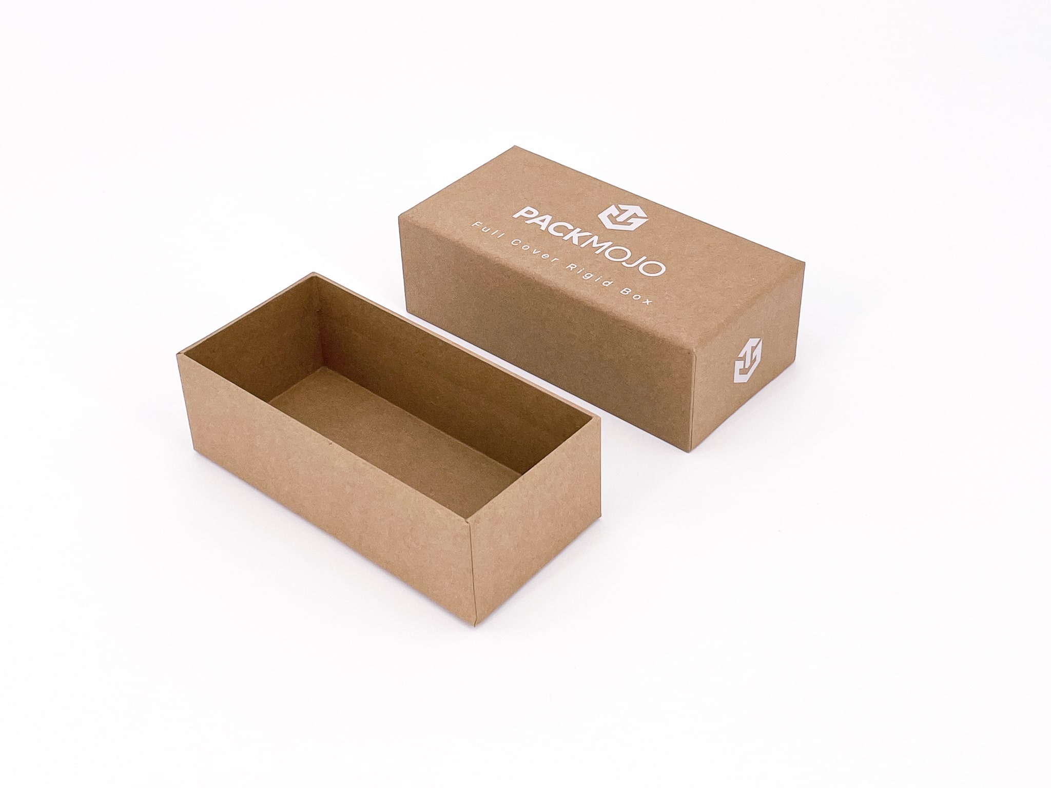 PackMojo Sample Kit Kraft Full Cover Lid Rigid Box Opened