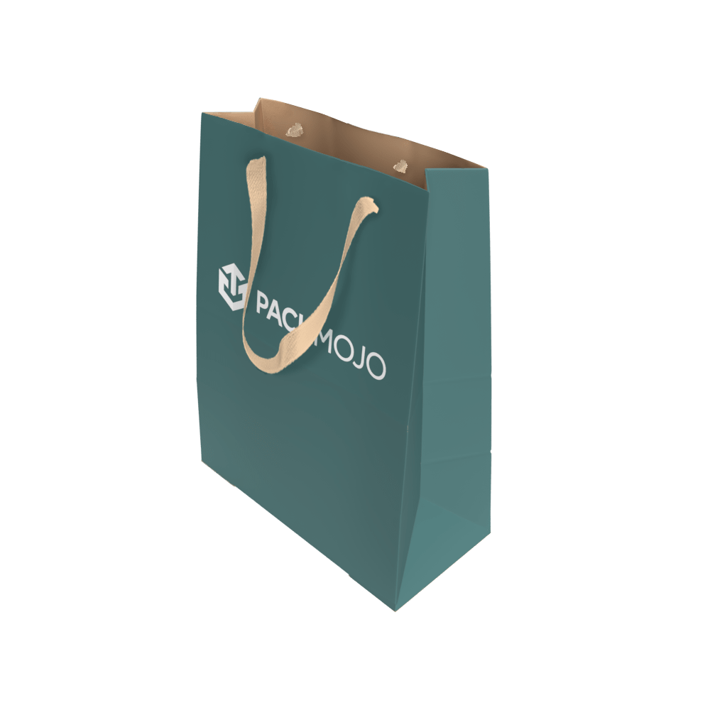 Custom Paper Bag with Ribbon Handles Mockup PackMojo