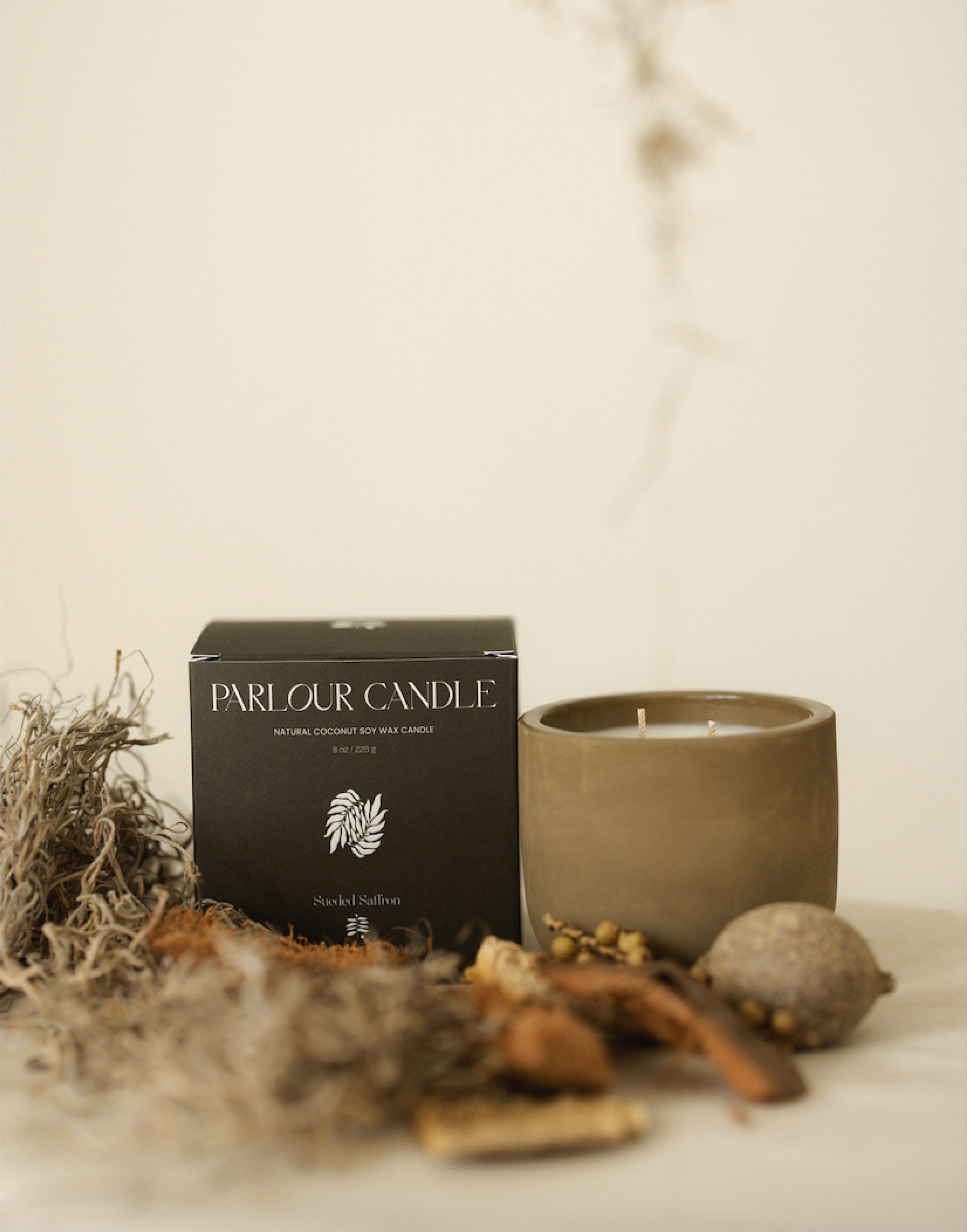 Parlour Candle Raw White Kraft Folding Carton