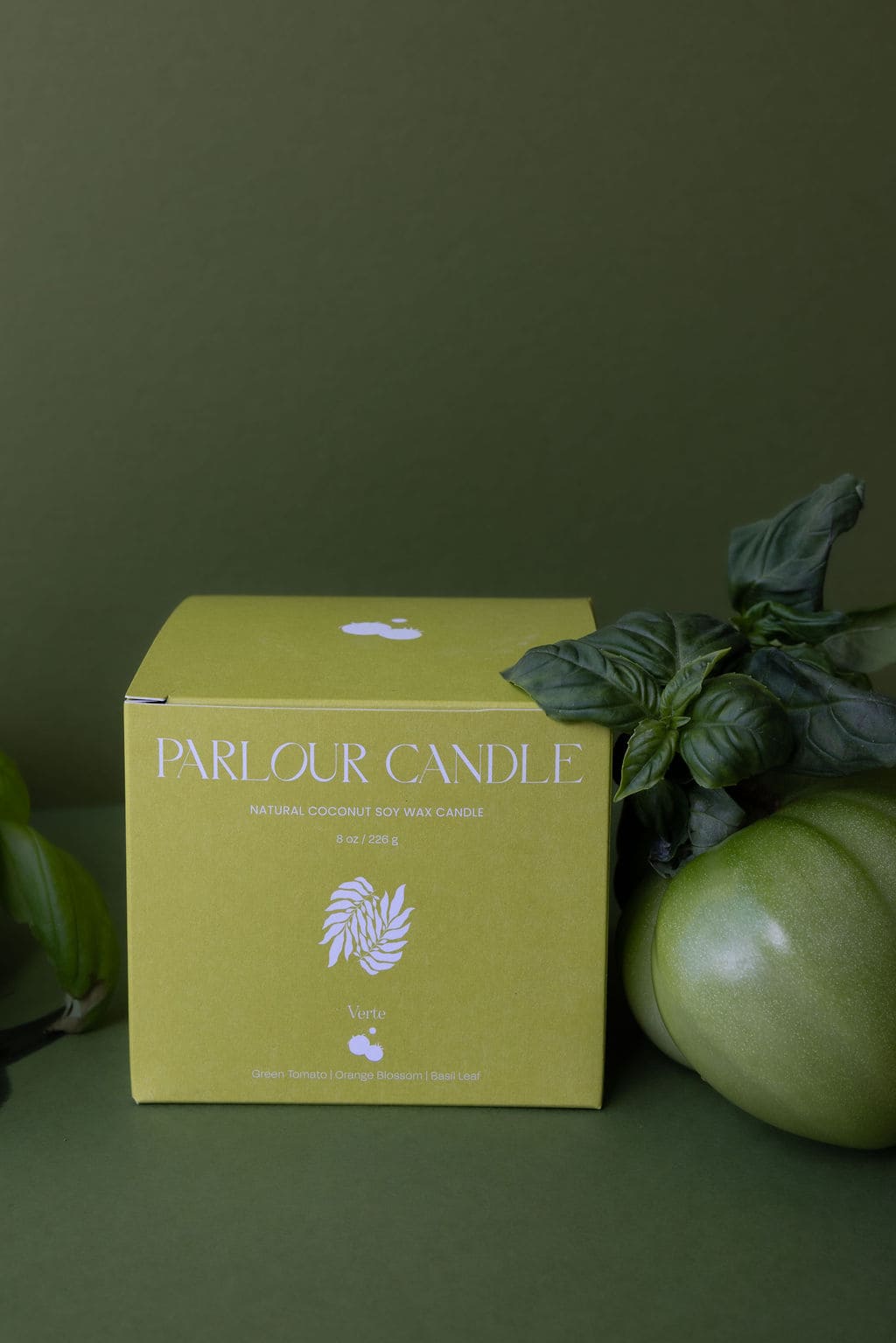 Parlour Candle Verte Folding Carton White Kraft Box