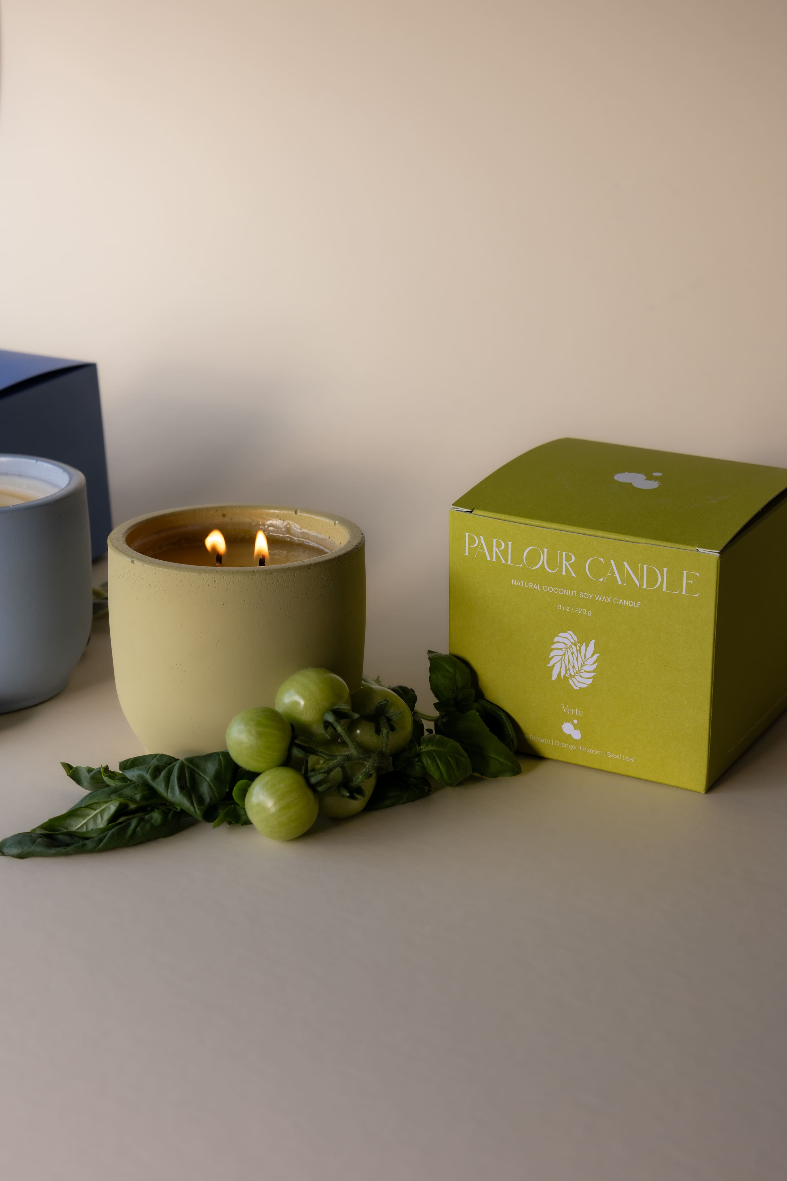 Parlour Candle Verte Folding Carton White Kraft Box