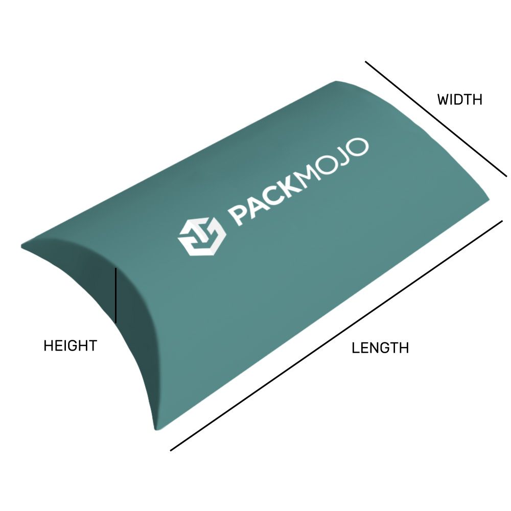 Pillow Box Mockup Dimensions Length Width Height