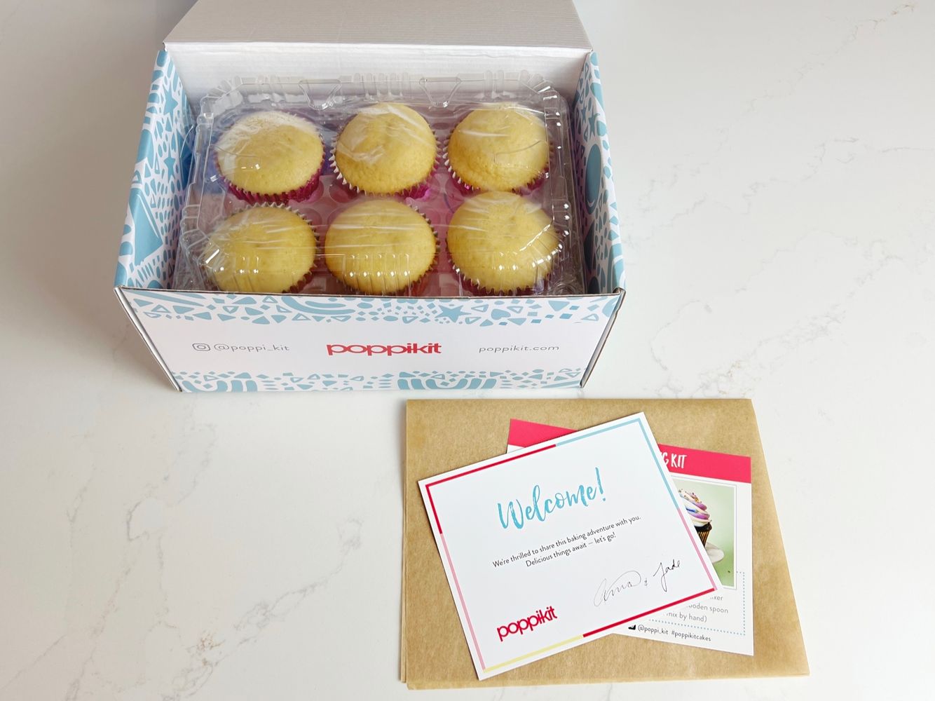 Poppikit Cupcake Box Mailer Box with Box Dividers Packed