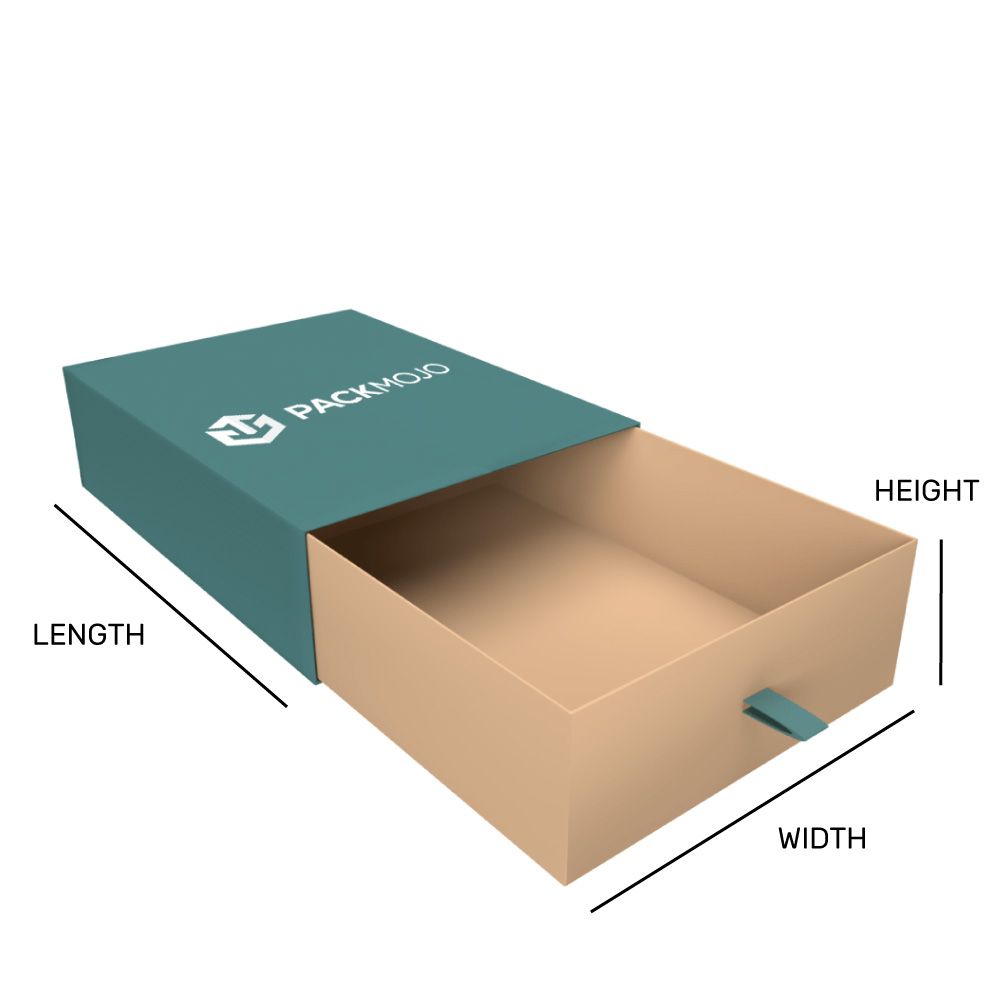 Rigid Drawer Box Mockup Dimensions Length Width Height