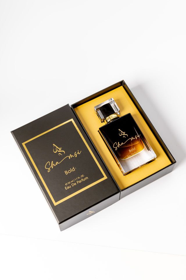 Shamsi Perfume Custom Printed Rigid Box with Gold Foil Stamping