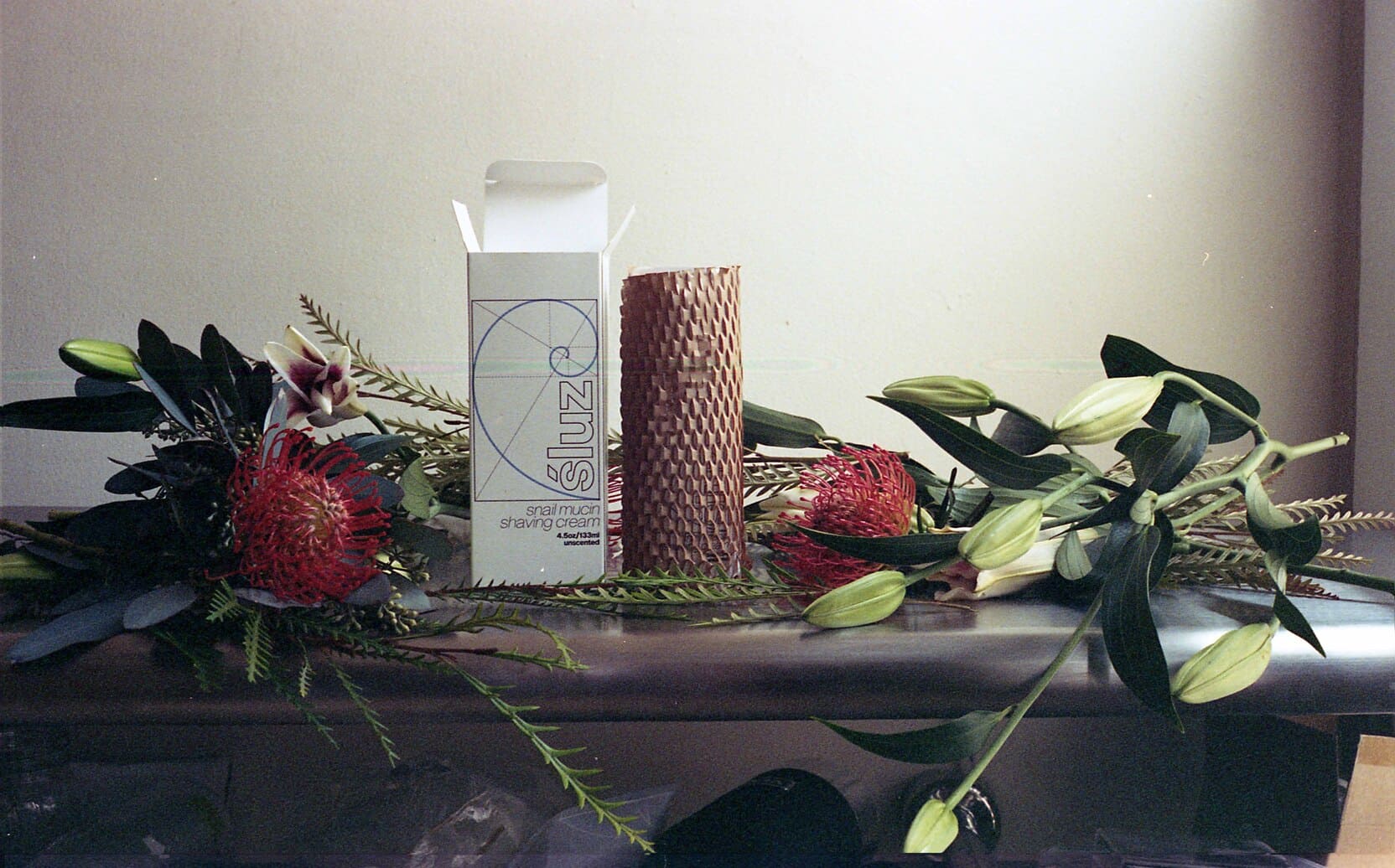 Sluz Snail Mucin Shaving Cream Custom Folding Carton Box Opened