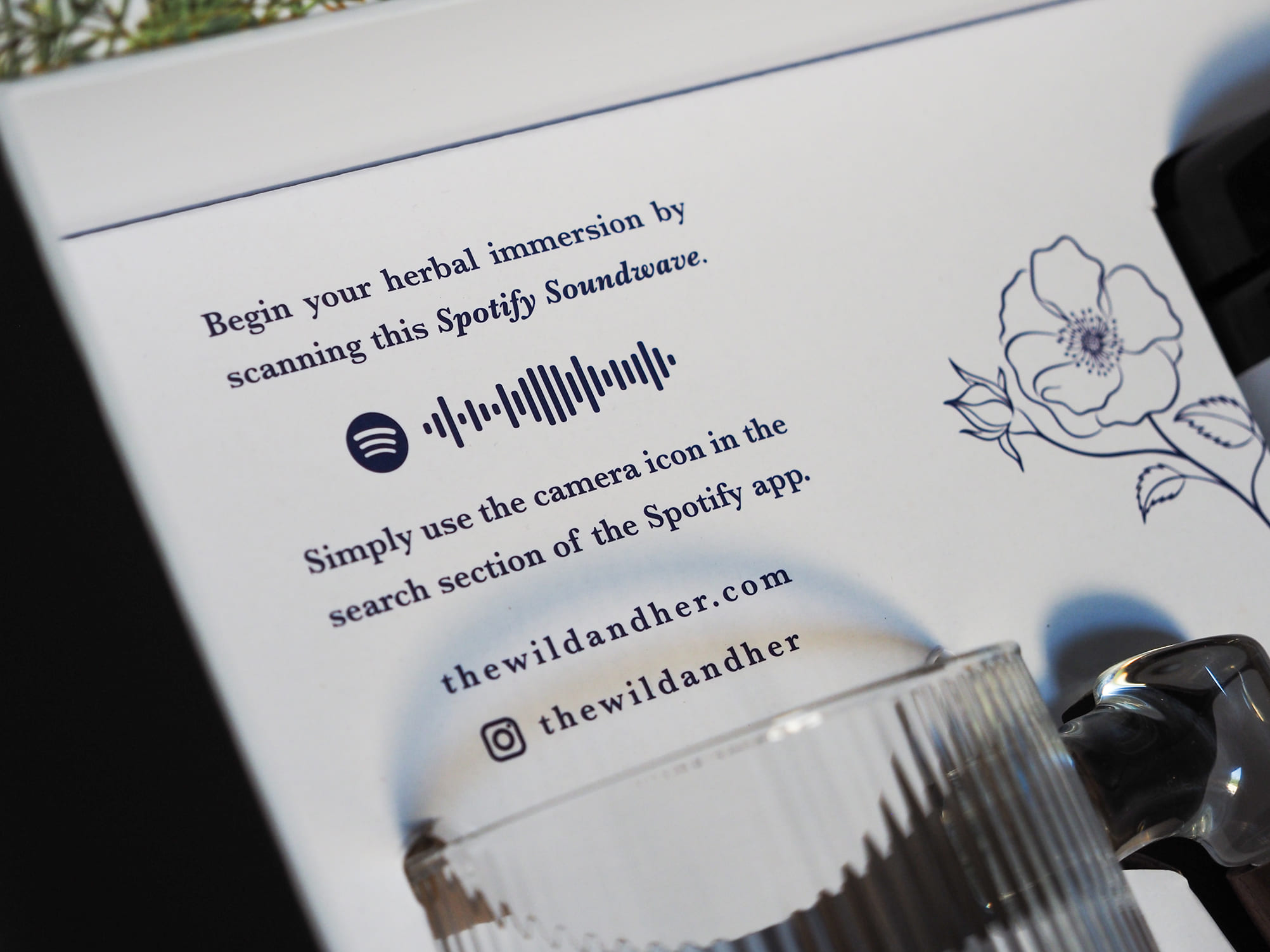 The Wild and Her Foil Stamped Custom Box Insert Smart Packaging Spotify Code